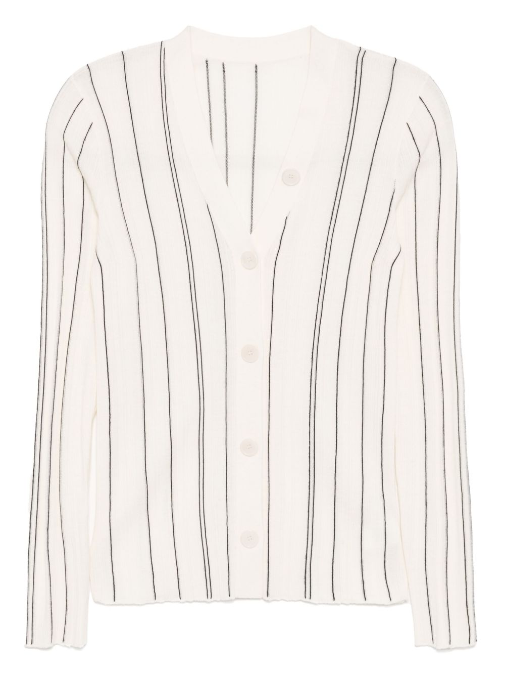 LESS striped cardigan - White