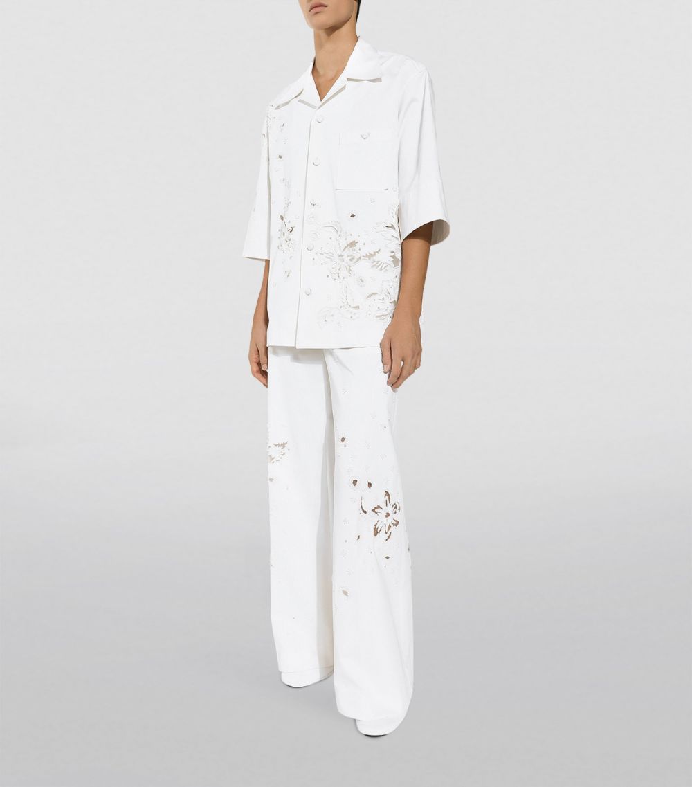 Floral-Embroidered Shirt