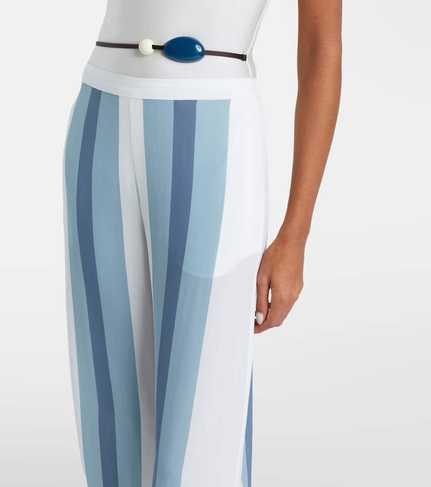 Striped wide-leg pants