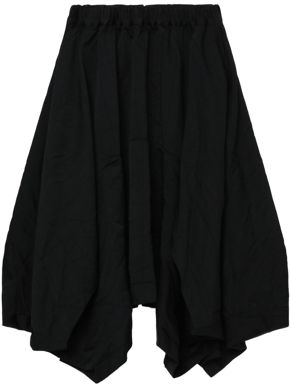Asymmetric high-rise midi skirt - Black