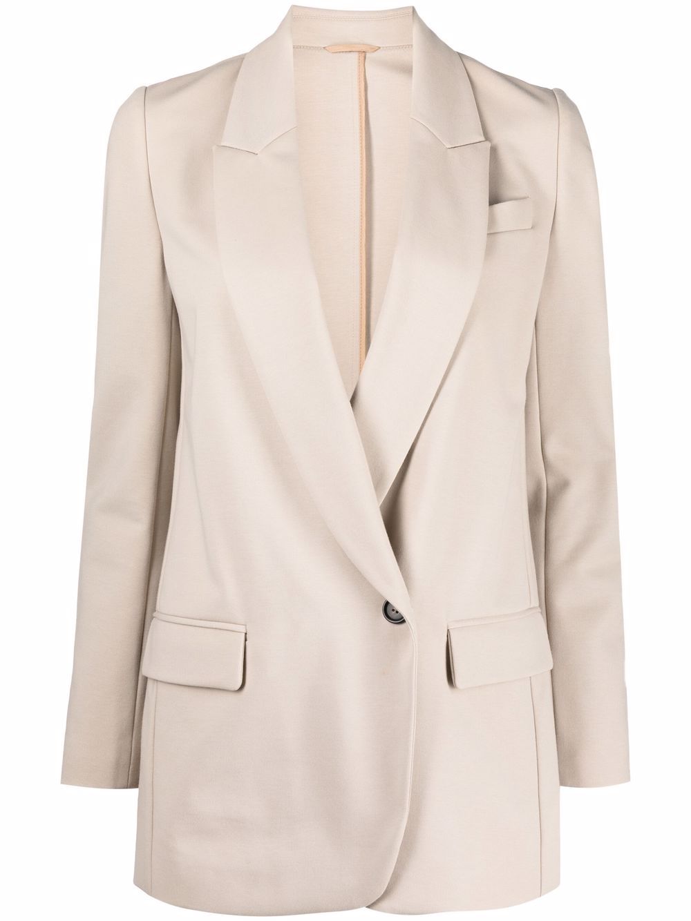 Notched-lapel single-breasted blazer - Neutrals