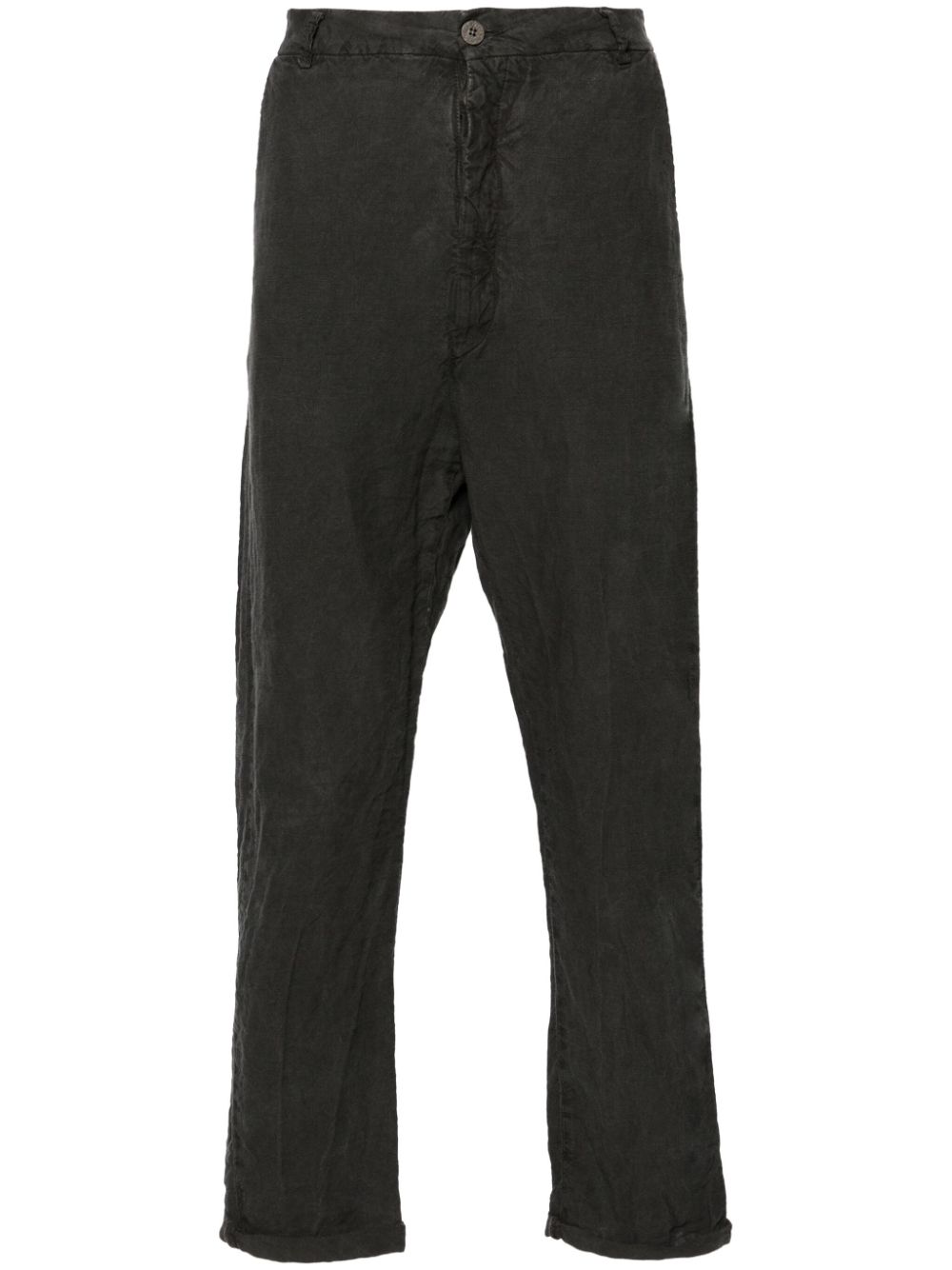 Mid-rise drop-crotch trousers - Grey