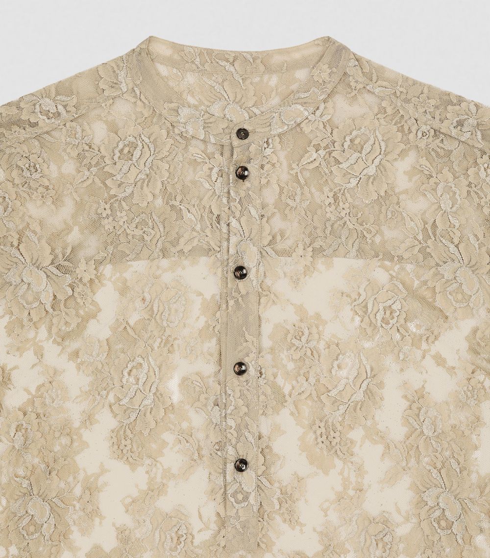 Lace Stand-Collar Shirt