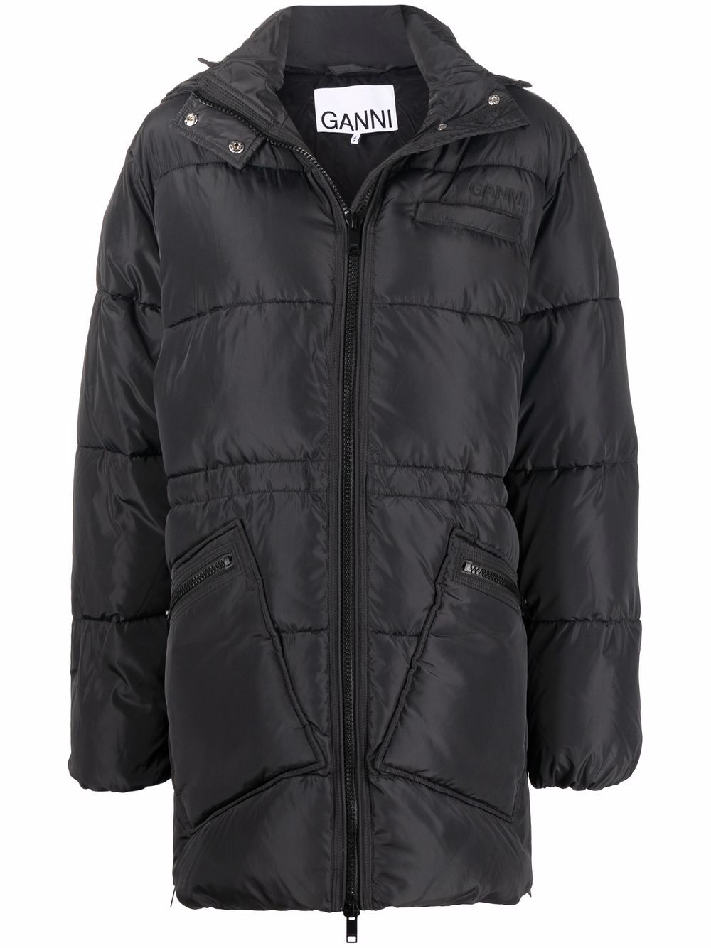 Oversize midi puffer jacket - Black
