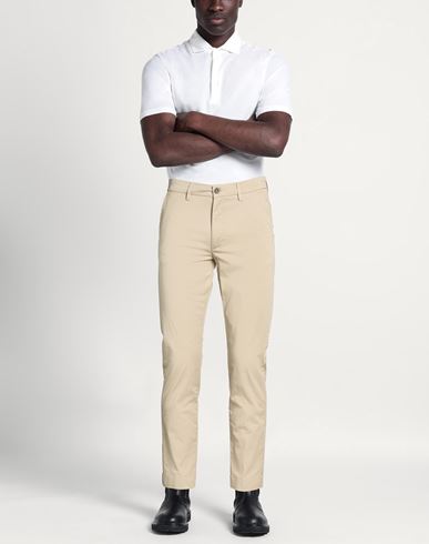 Man Pants Beige Size 28 Cotton, Elastane