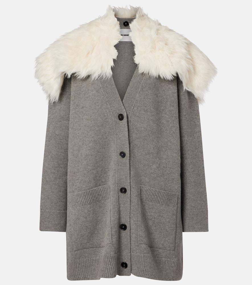 Wool, cotton, and cashmere-blend cardigan