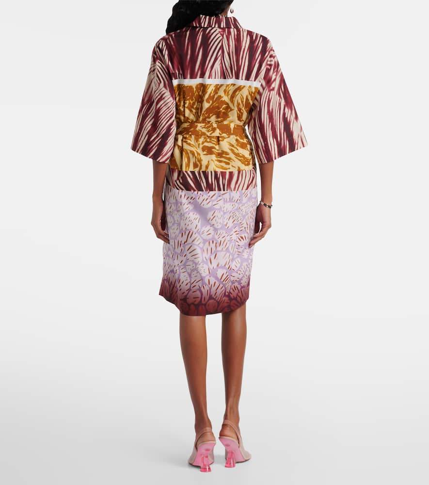 Printed cotton poplin shirt dress