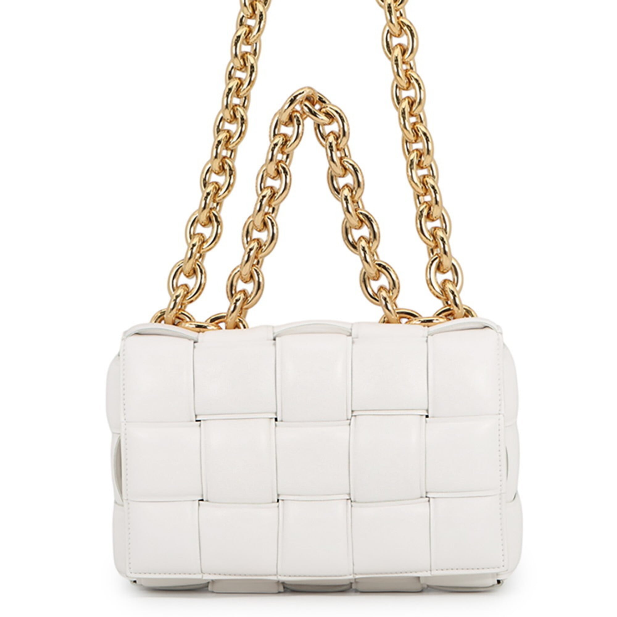Bottega Veneta White Leather Handbag Shoulder Bag Pre-Owned