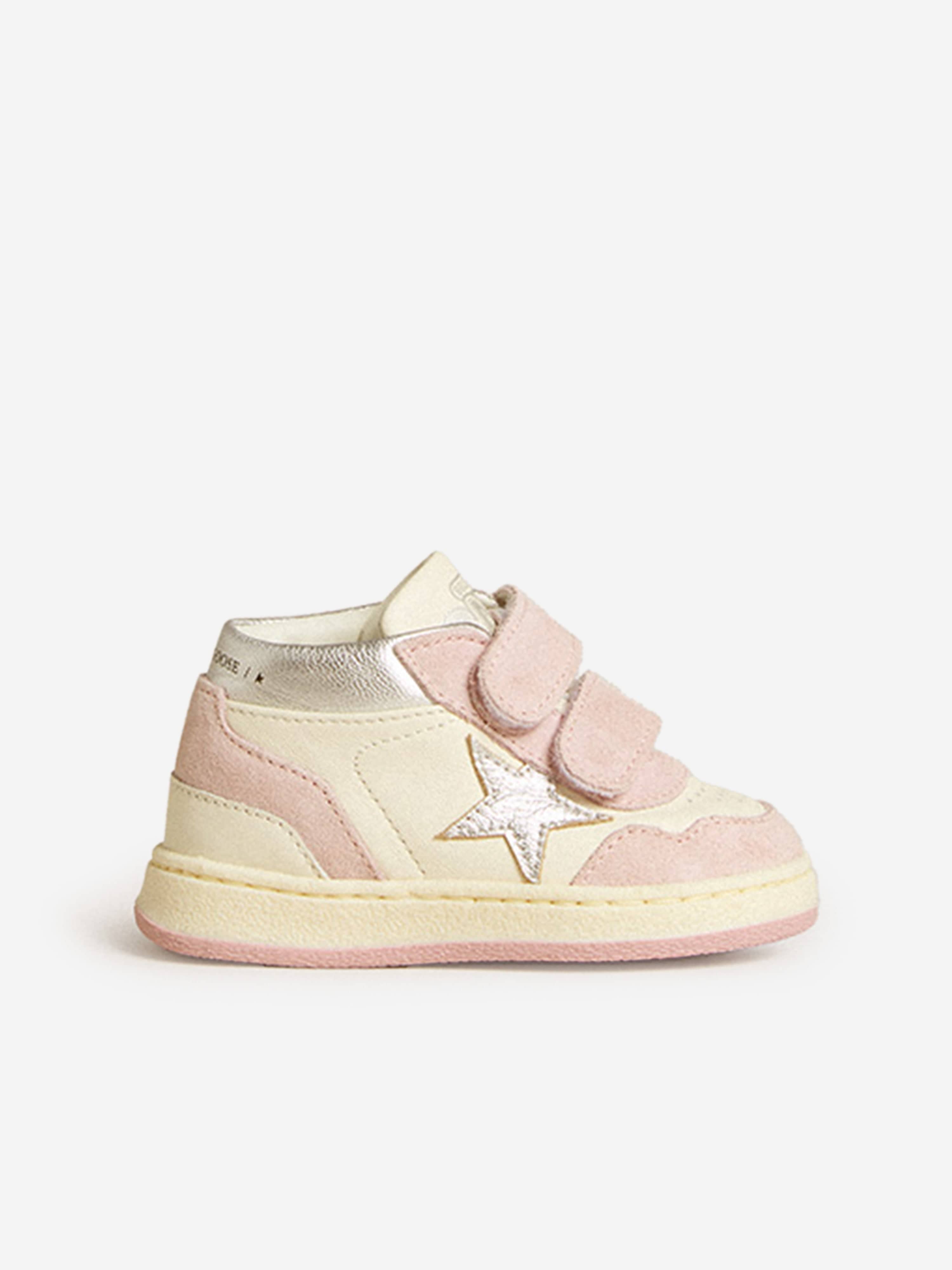 Golden Goose Girls Leather and Suede Star June Trainers in White EU 21 UK 4.5