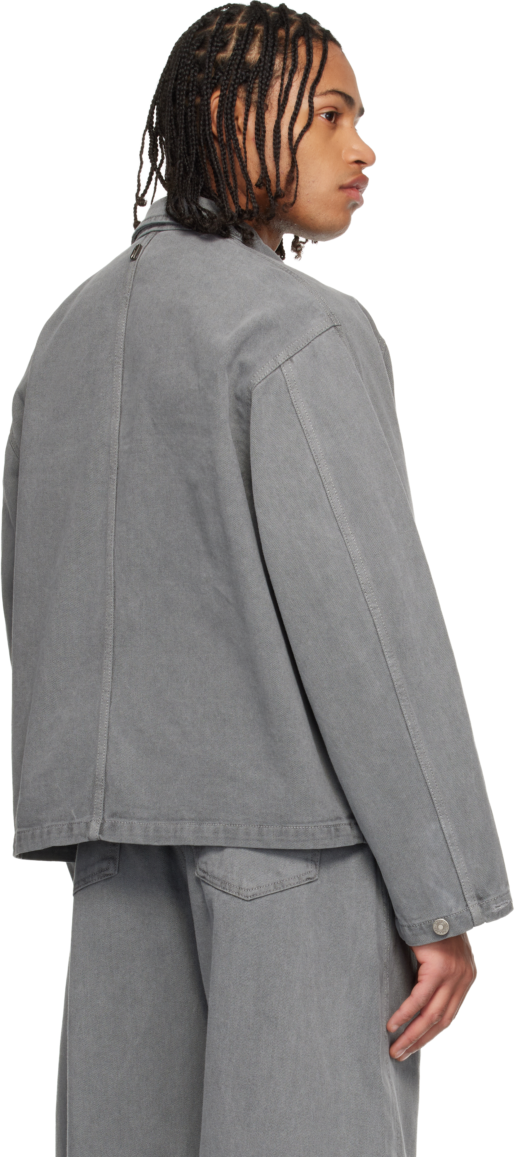 Gray Garment-Dyed Hunting Denim Jacket