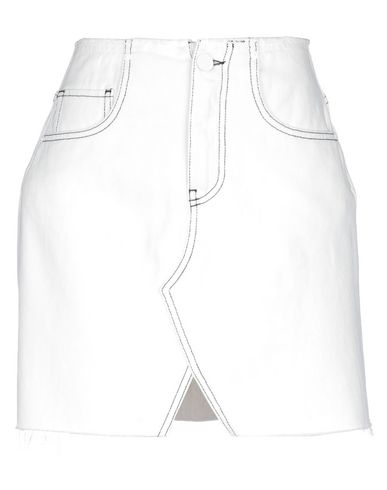 P_jean Woman Denim skirt White Size 26 Cotton