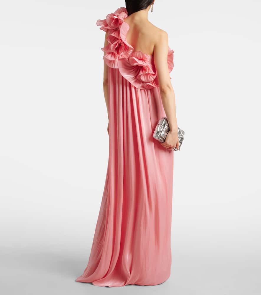 Charmain plissé georgette gown
