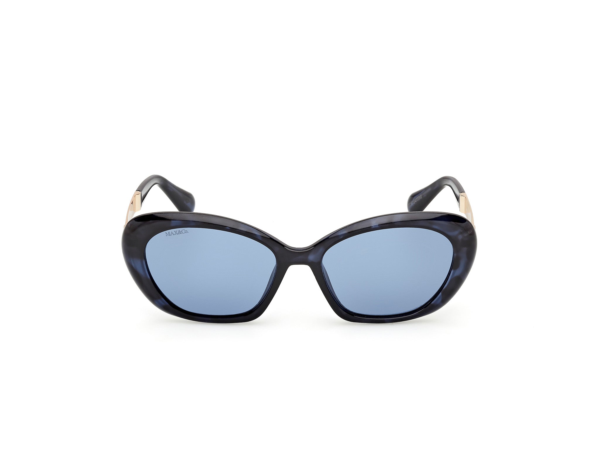 MAX&Co Donna MAX&Co MO0133 55V Occhiali da sole Iniettato Havana Blu Rotonda Normale