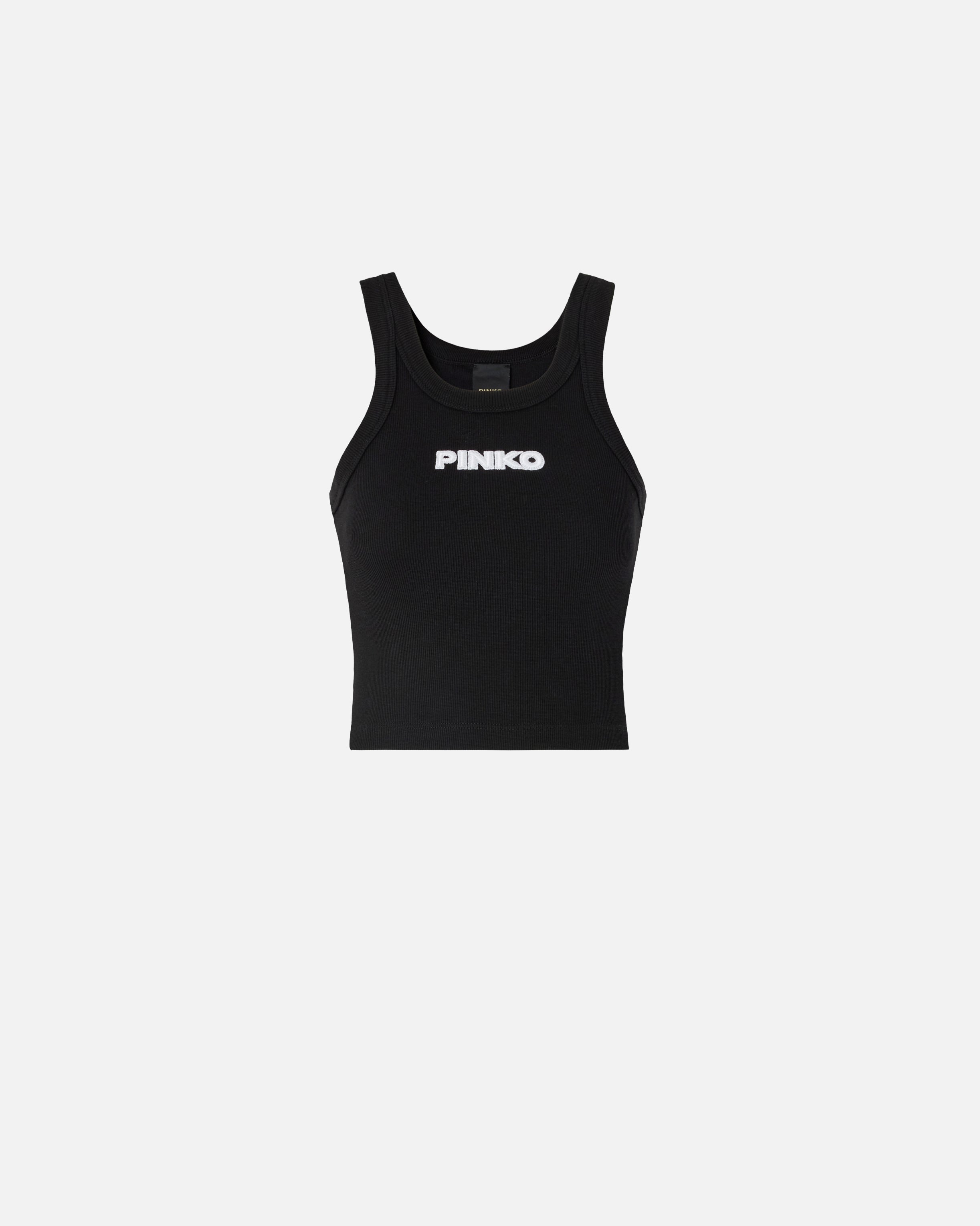 Cropped vest top with logo - L