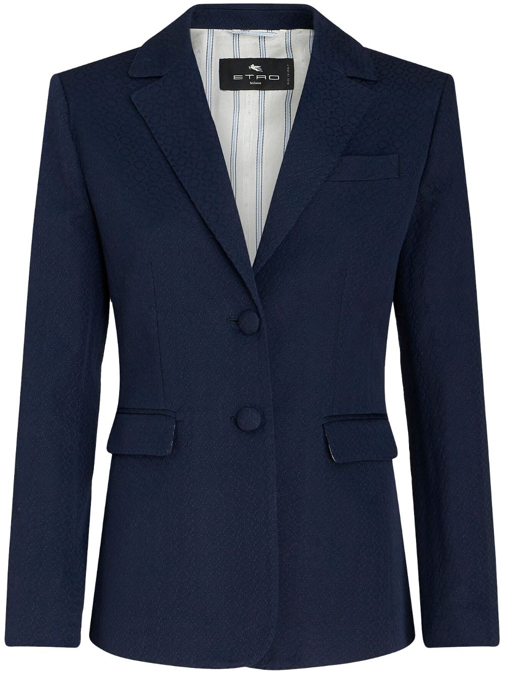 Single-breasted notched blazer - Blue