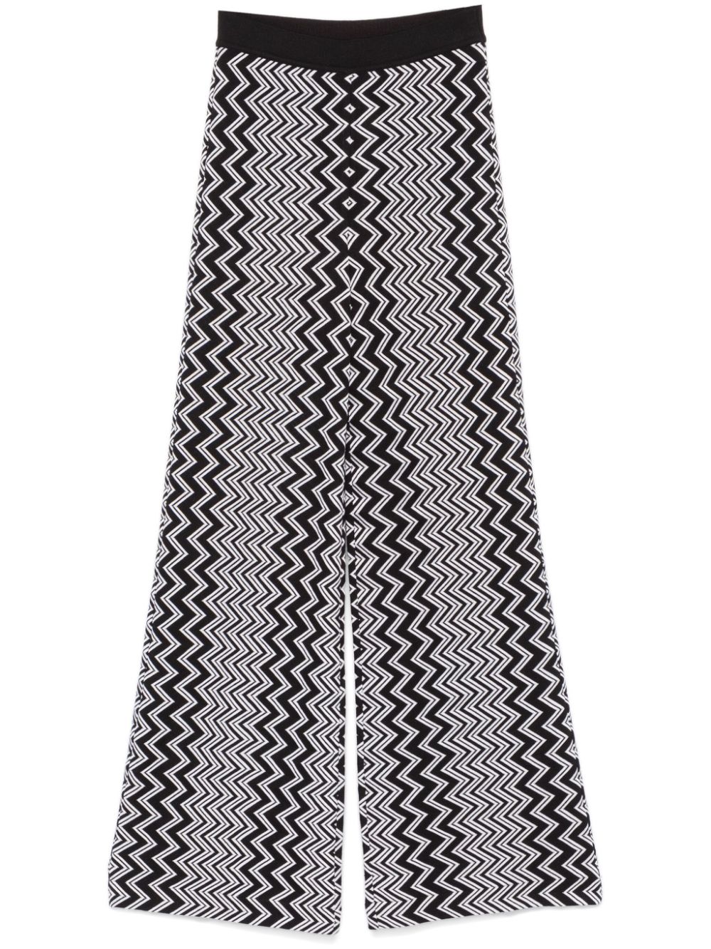 Zigzag-design trousers - Black