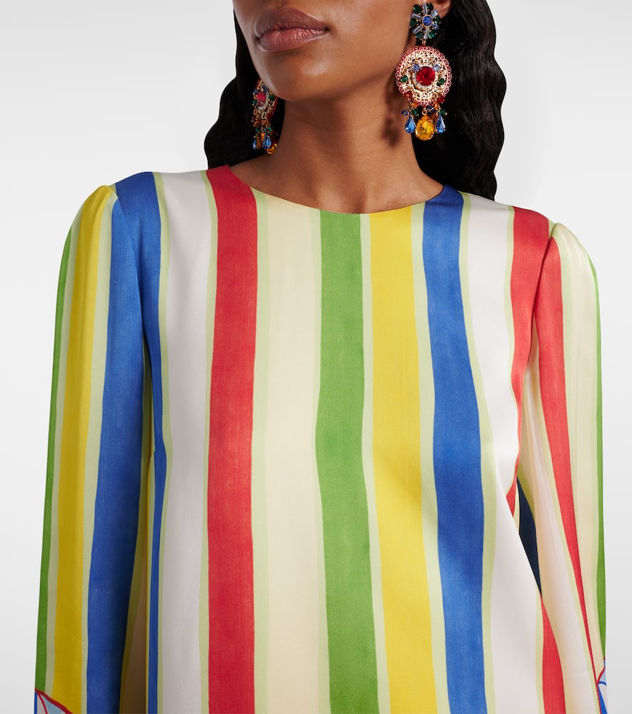 Printed silk-blend minidress