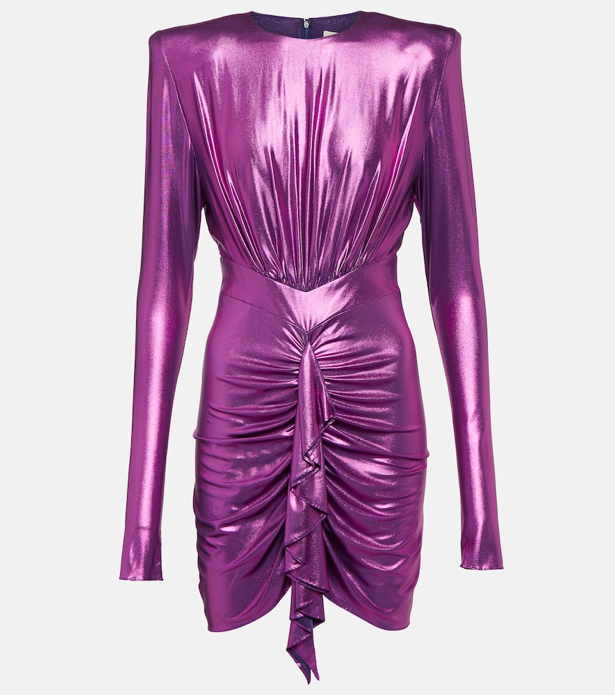 Draped satin jersey minidress