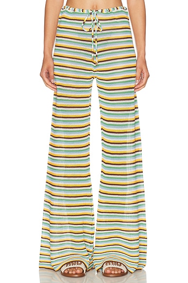 Solid & Striped The Ayden Pant in Multicolor Stripe - Green,Brown. XS also in
