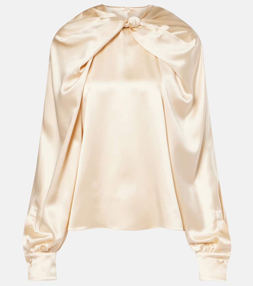 Elegante Key torchon silk satin blouse