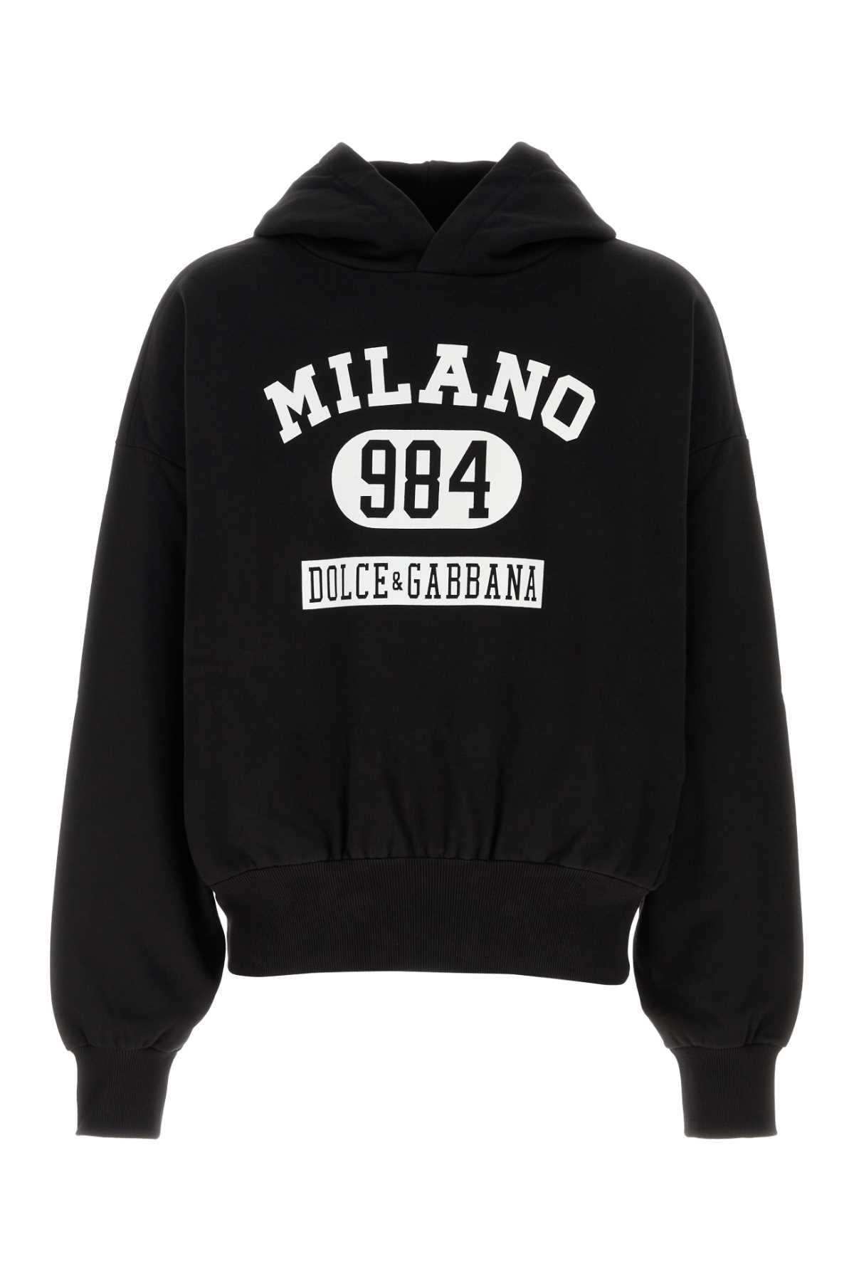 Logo-Embroidered Cotton Hoodie — Black