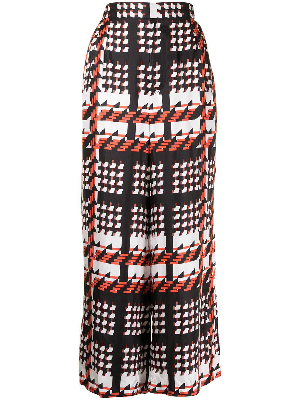 Checked wide-leg trousers - Black