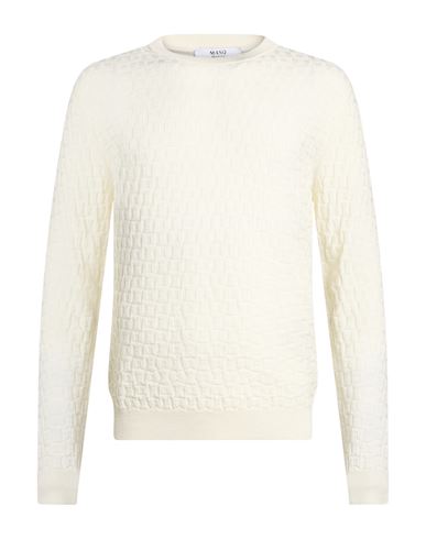 Man Sweater Ivory Size 40 Merino Wool