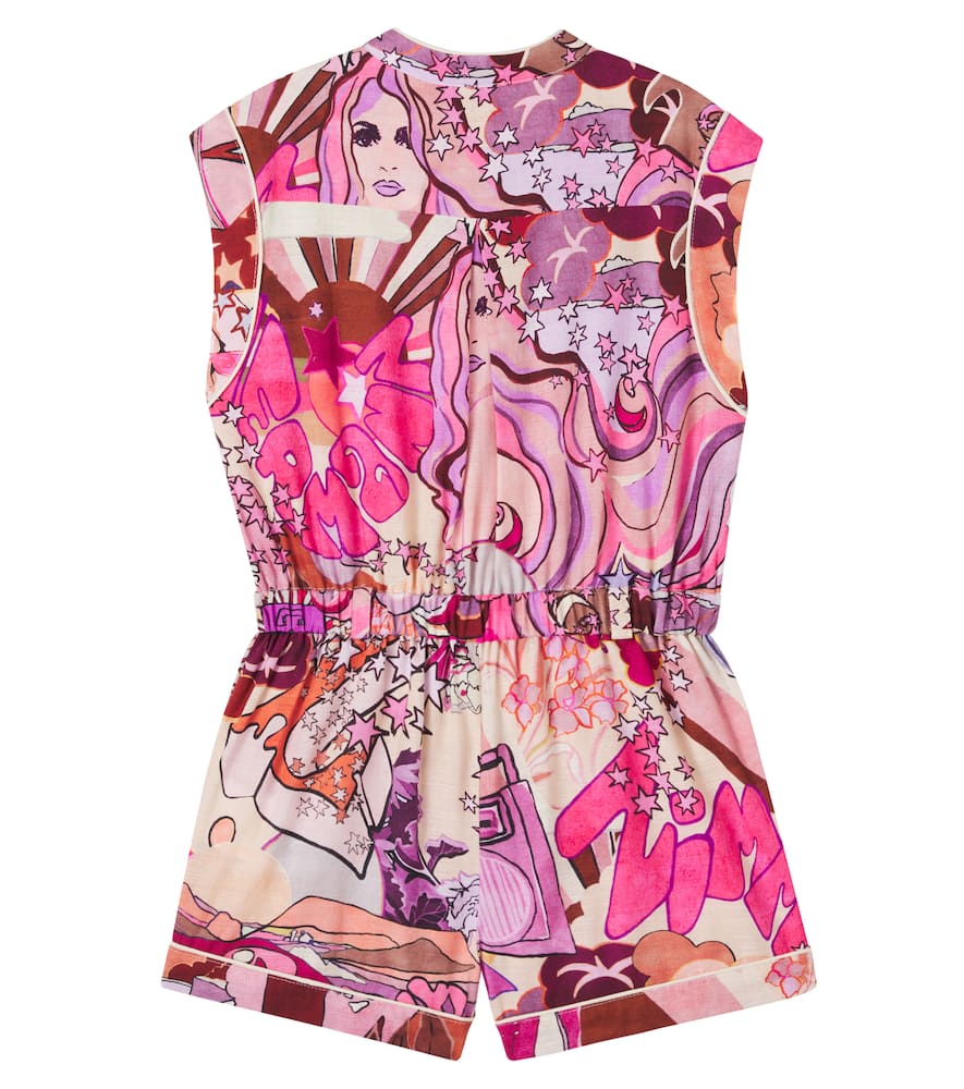 Printed cotton playsuit