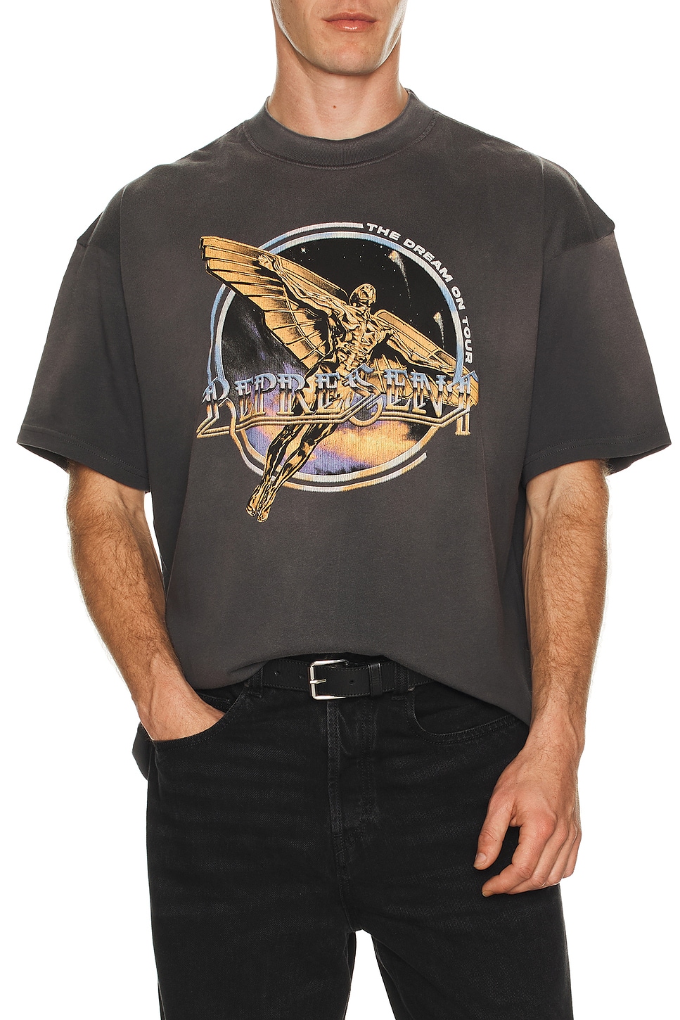 REPRESENT Golden Tour Tee in Sun Fade Grey - Grey. M also in S, L, XL/1X