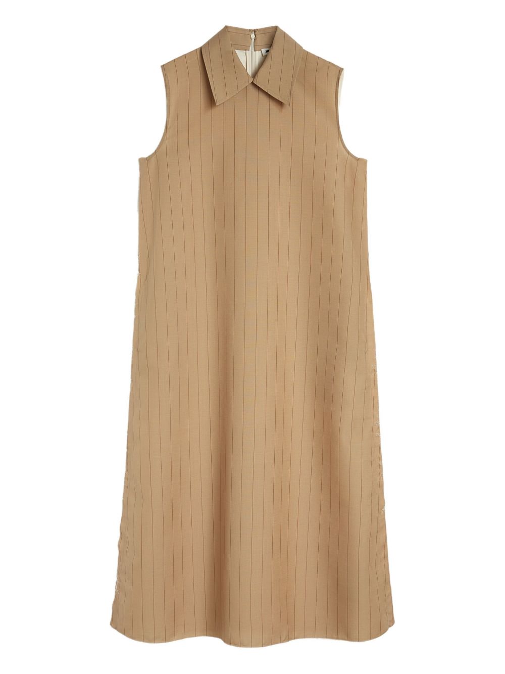 Pinstriped midi dress - Neutrals