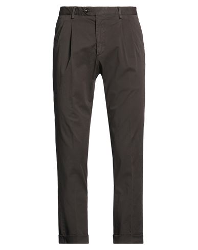 Man Pants Dark brown Size 30 Cotton, Elastane