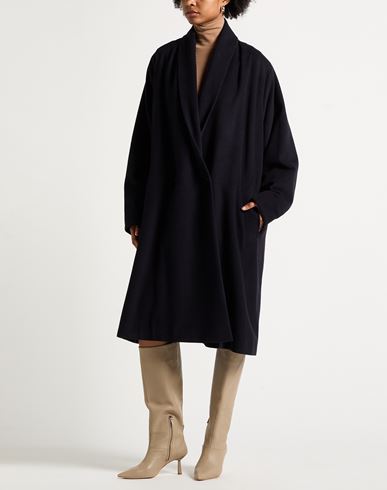 Woman Coat Navy Size 8 Virgin Wool, Polyamide, Cashmere
