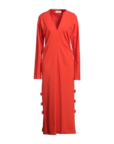 Meimeij Woman Midi dress Tomato red Size 8 Viscose, Polyamide, Elastane