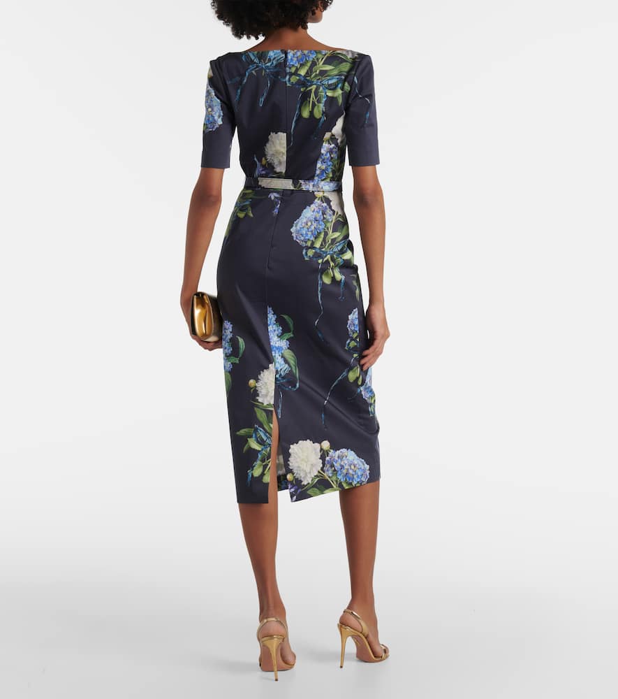 Floral poplin midi dress