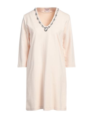 Woman Mini dress Beige Size M Viscose, Polyamide, Elastane