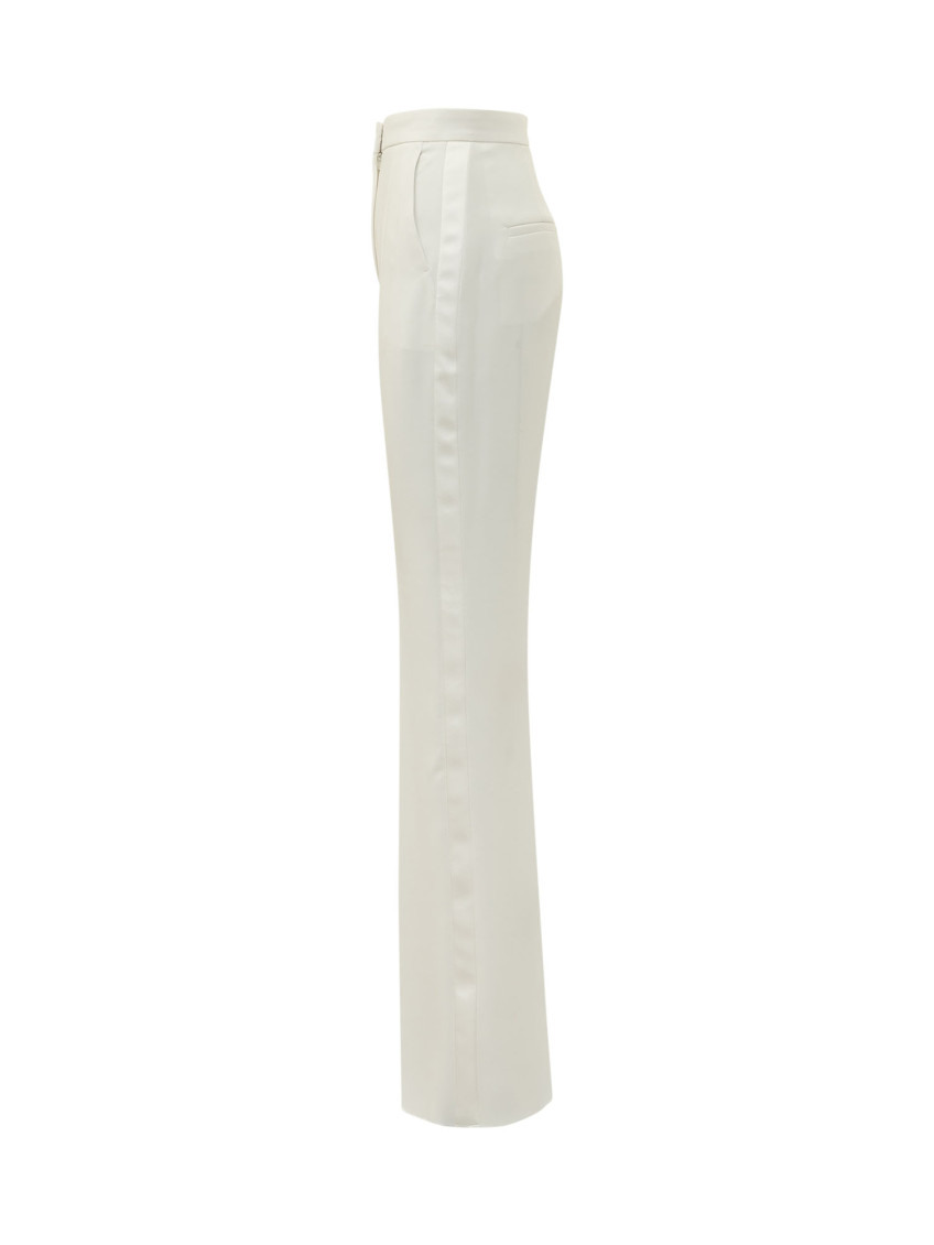 White Tailored Flat Front Pants