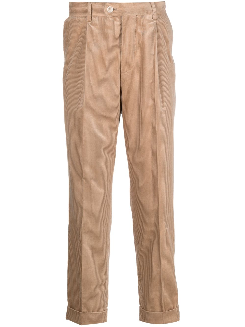 Corduroy straight-leg trousers - Neutrals