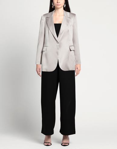Woman Blazer Light grey Size 6 Polyester, Elastane