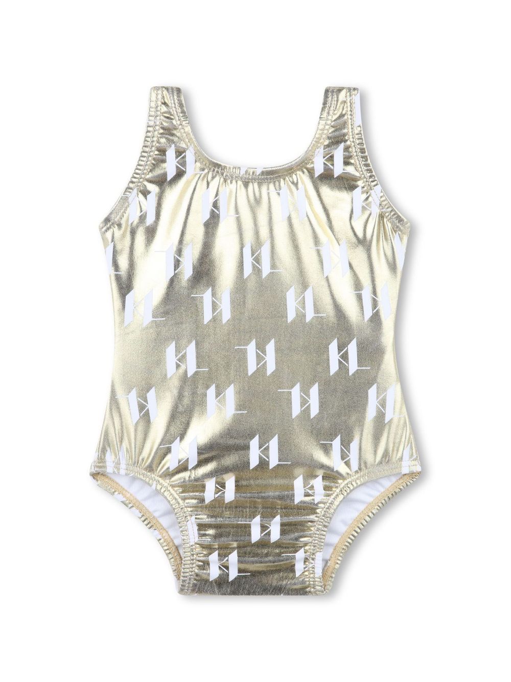 Monogram-print swimsuit - Gold