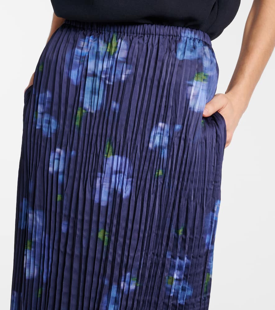 Poppy Blur plissé midi skirt