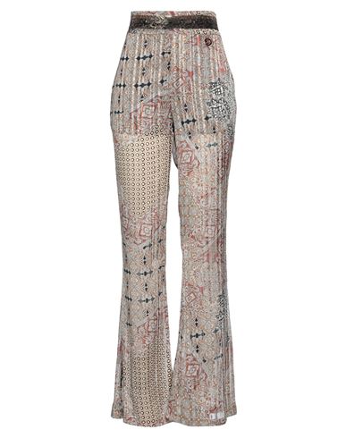 Woman Pants Beige Size 8 Polyester, Metallic Polyester