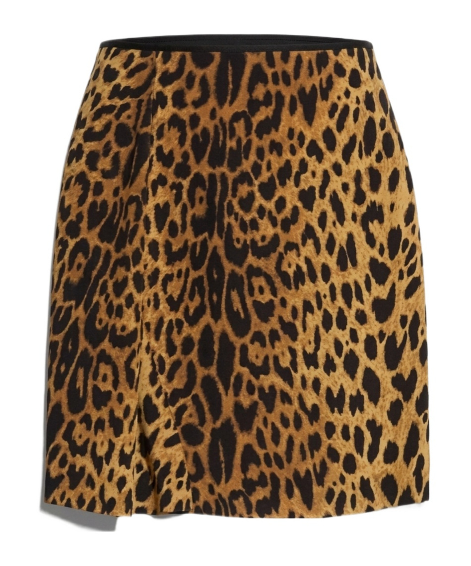 Leopard print midi skirt