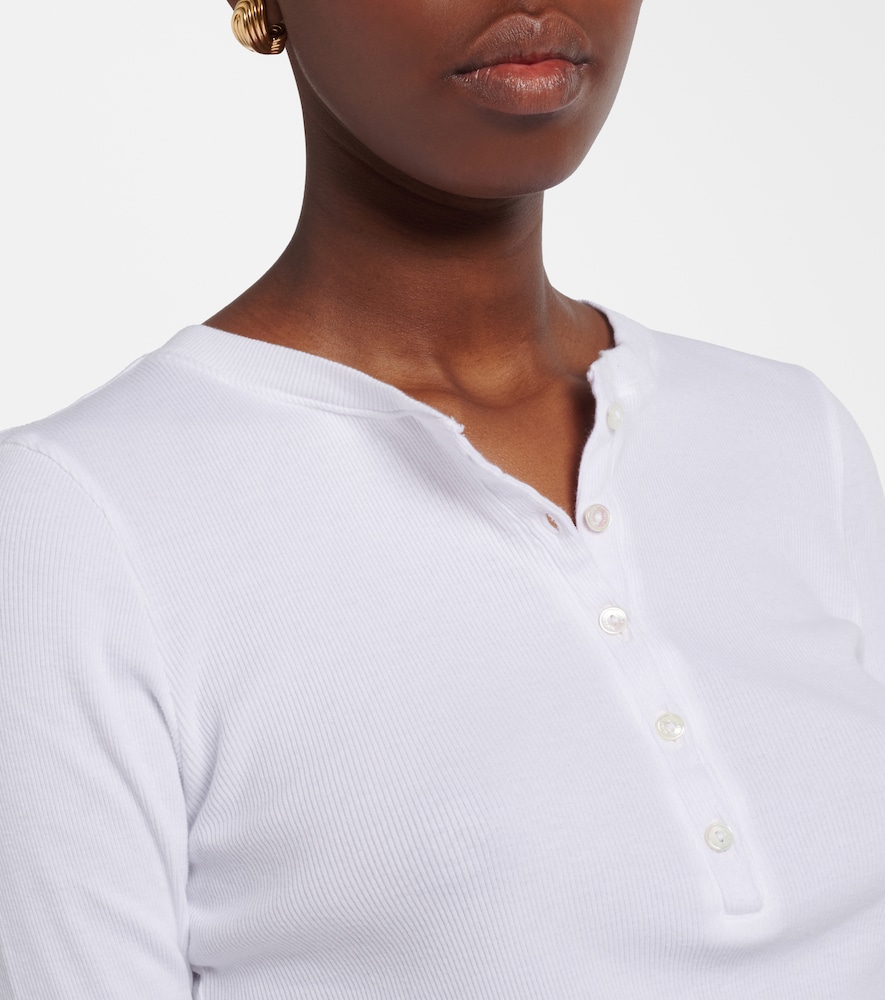 Jordan ribbed-knit cotton Henley shirt