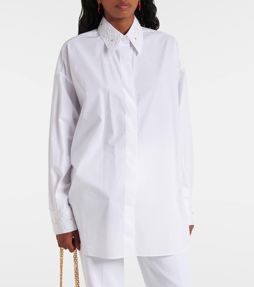 Embroidered cotton poplin shirt