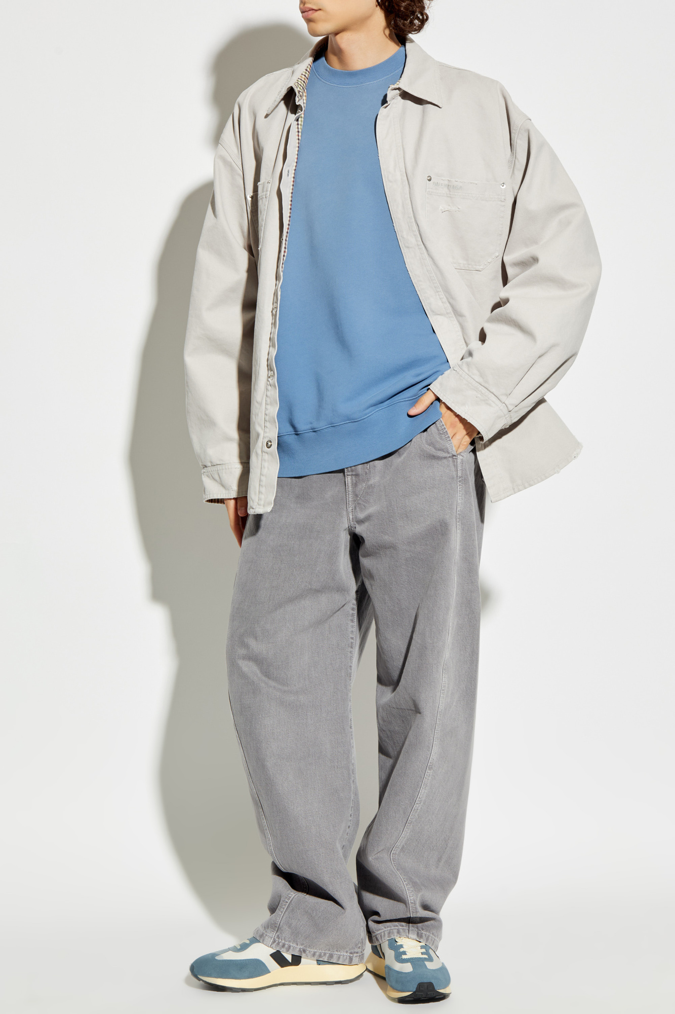Long Sleeve Sweatshirt, Men's, Light Blue