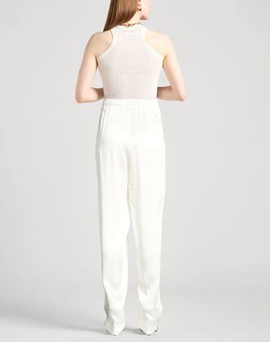 Woman Pants White Size 2 Acetate, Viscose