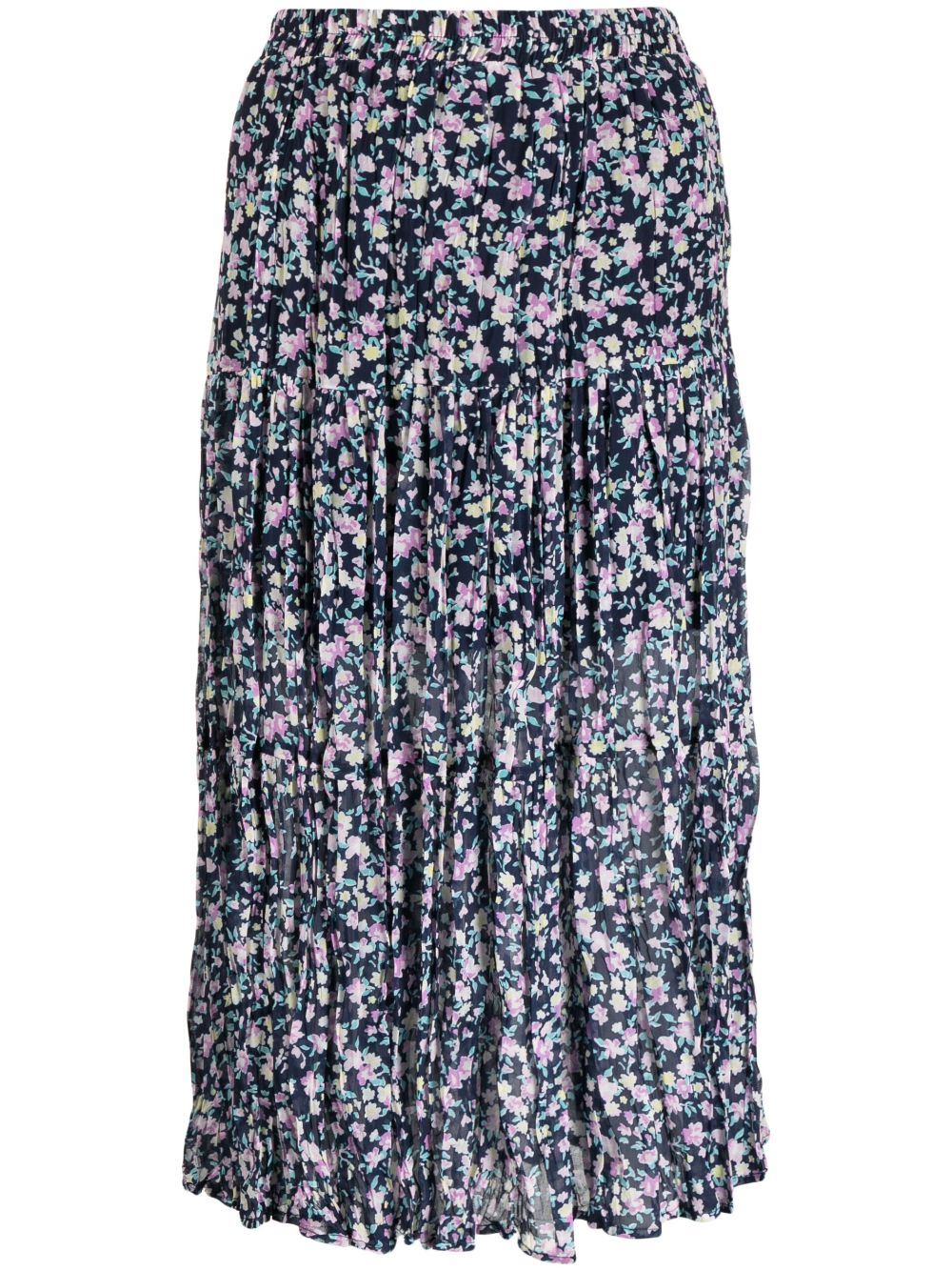 Floral-print pleated skirt - Pink