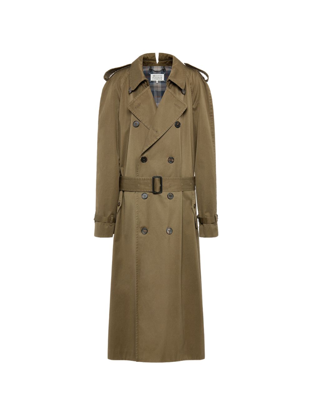 Cotton Double-Breasted Trench Coat — Olive Green