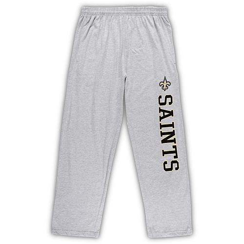 Men's Black/Heathered Gray New Orleans Saints Big & Tall T-Shirt & Pants Sleep Set