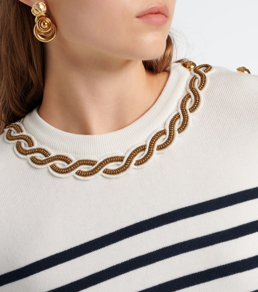Embroidered cotton sweater